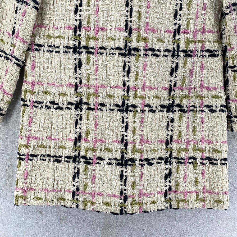 Milly of New York Tweed Pea Coat Womens Size‎ 0 Double Breasted Long Wool Jacket - Picture 7 of 14